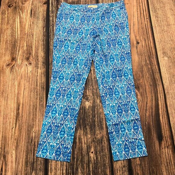 Michael‎ Kors Women's Size 8 Blue Geometric Ankle Pants Casual - Picture 1 of 4